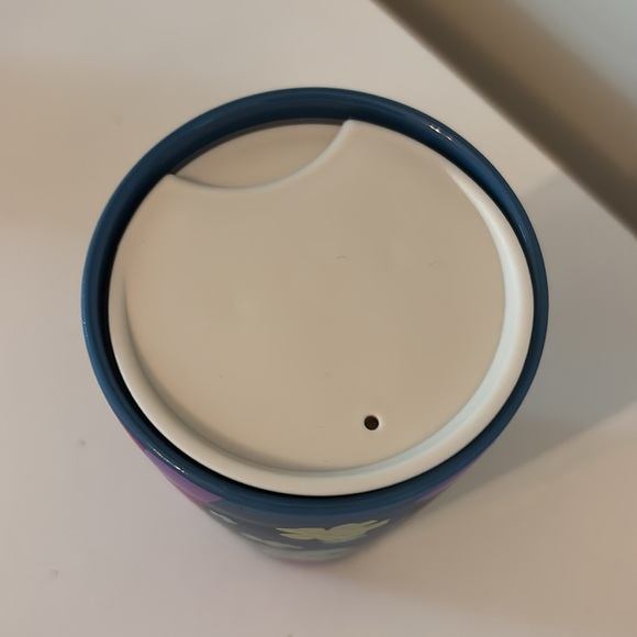 Starbucks 2022 Blue Spring Floral Matte Ceramic Tumbler 12oz with lid - Picture 6 of 10